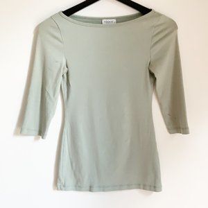 Kookai green long sleeve-great for layering under sweater vests etc